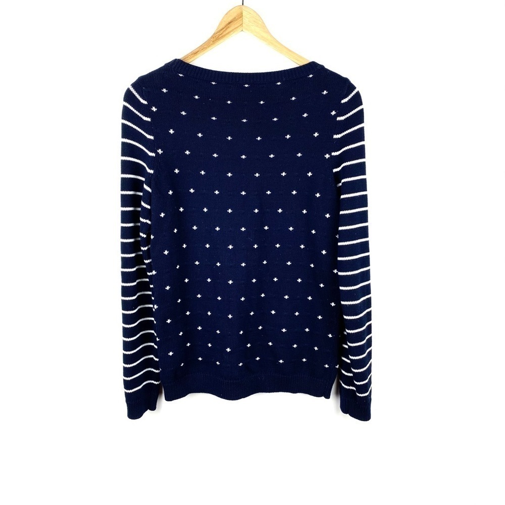 Talbots Knit Nautical Sweater Navy Blue White Size XS Long Sleeves Striped - Picture 7 of 9